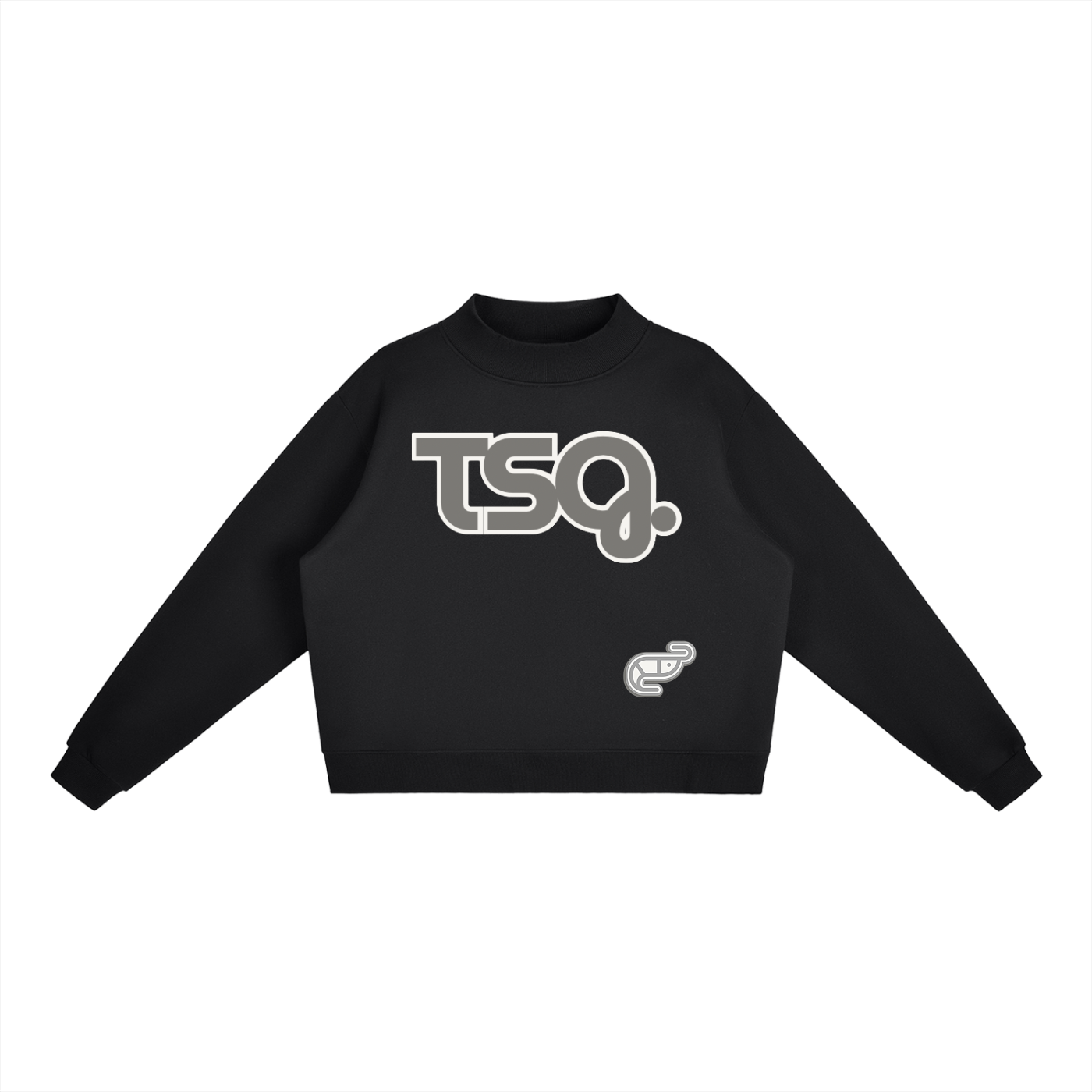 Essential Fleece Mock-Neck Crew Sweatshirt