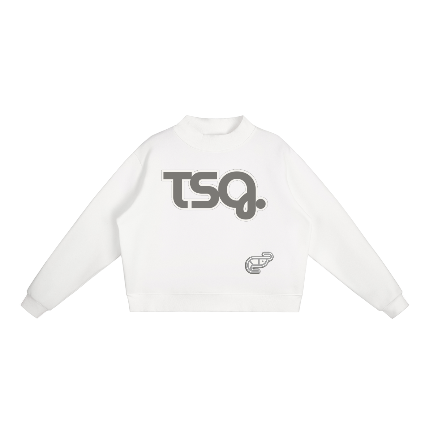 Essential Fleece Mock-Neck Crew Sweatshirt